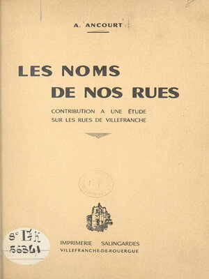 cover image of Les noms de nos rues